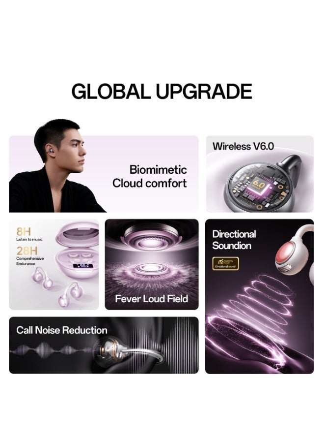 مُوطْمُوك  M156 سماعات الأذن المفتوحة، صوت مكاني مقاوم للتسرب، صوت HiFi مع تعزيز القاعدة، لاسلكي 6.0، مريح للارتداء طوال اليوم باللون الأبيض - Image 5